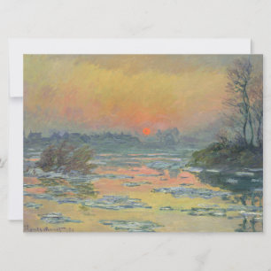Sunset on the River Seine in Winter (Claude Monet) Card
