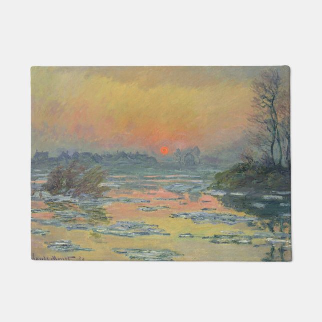 Sunset on the River Seine in Winter (Claude Monet) Doormat (Front)