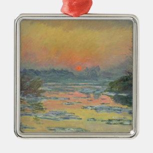 Sunset on the River Seine in Winter (Claude Monet) Metal Tree Decoration