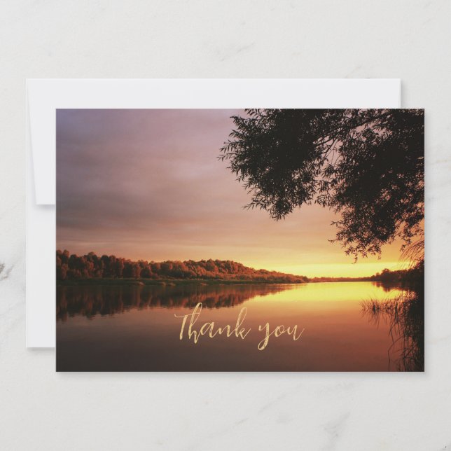 Sunset on the River Thank You Card (Front)