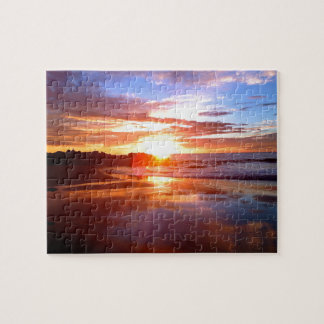 Sunset On The Rocks Jigsaw Puzzle