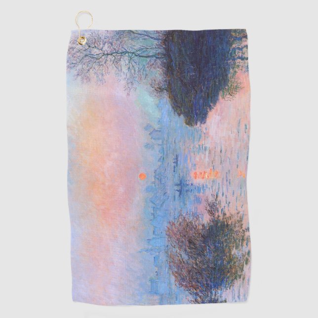 Sunset on the Seine Claude Monet      Golf Towel (Front)