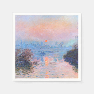 Sunset on the Seine Claude Monet     Napkin