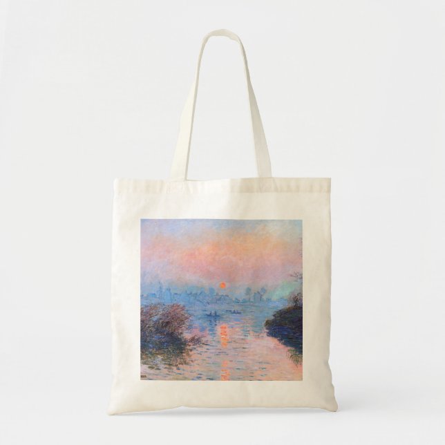 Sunset on the Seine Claude Monet    Tote Bag (Front)