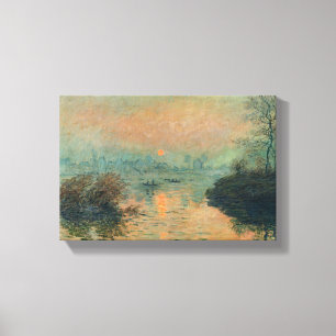 Sunset on the Seine Winter Effect - Claude Monet Canvas Print