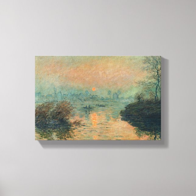 Sunset on the Seine Winter Effect - Claude Monet Canvas Print (Front)