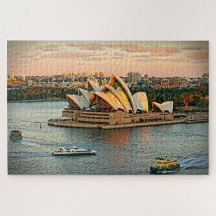 Sunset on the Sydney Opera House - 20x30 - 1014 pc Jigsaw Puzzle
