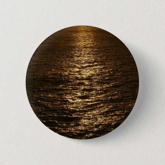 Sunset on the Water Abstract Ocean Photography 6 Cm Round Badge (Front)