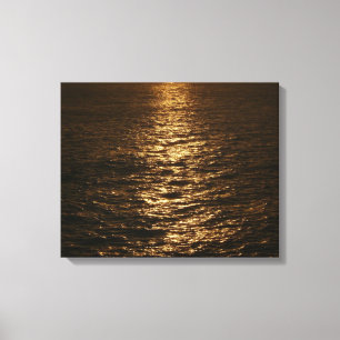 Sunset on the Water Abstract Ocean Photography Canvas Print