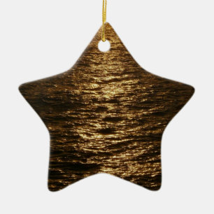 Sunset on the Water Abstract Ocean Photography Ceramic Tree Decoration