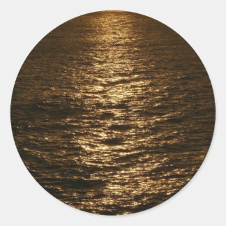 Sunset on the Water Abstract Ocean Photography Classic Round Sticker