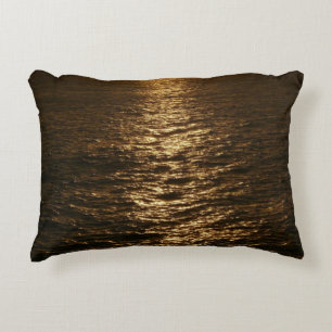 Sunset on the Water Abstract Ocean Photography Decorative Cushion