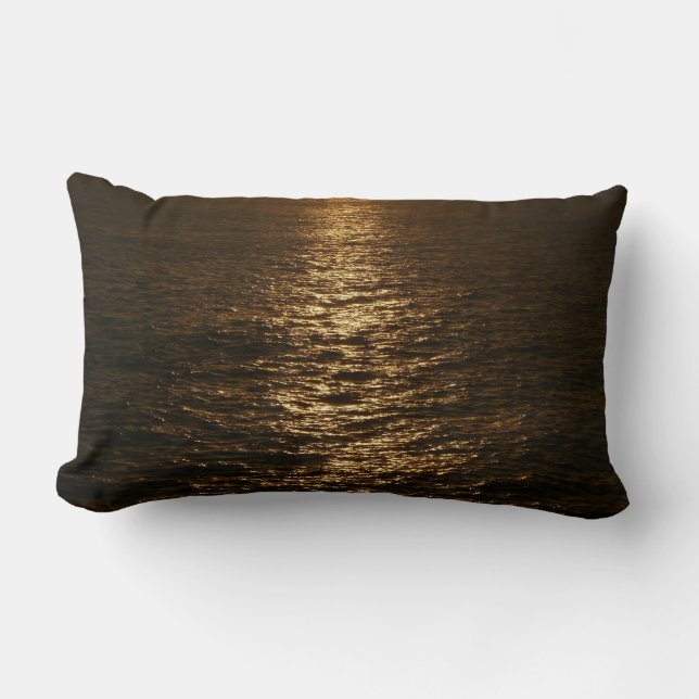 Sunset on the Water Abstract Ocean Photography Lumbar Cushion (Front)