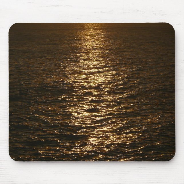 Sunset on the Water Abstract Ocean Photography Mouse Pad (Front)
