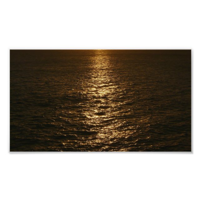 Sunset on the Water Abstract Ocean Photography Photo Print (Front)