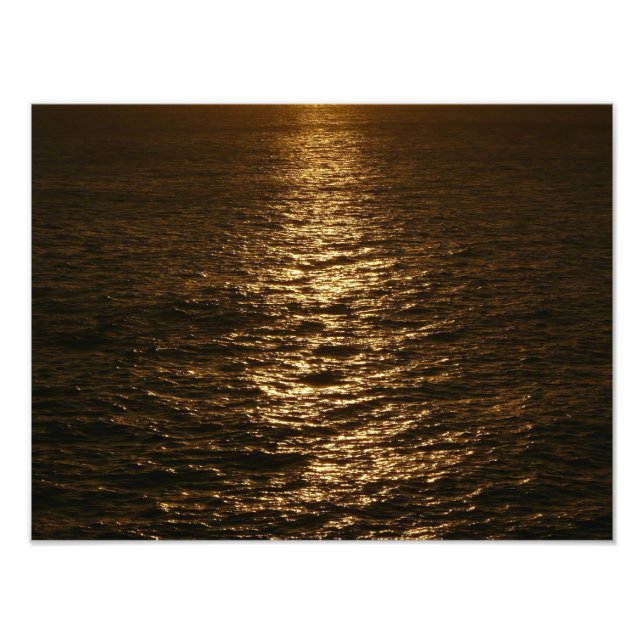 Sunset on the Water Abstract Ocean Photography Photo Print (Front)