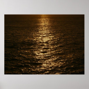 Sunset on the Water Abstract Ocean Photography Poster