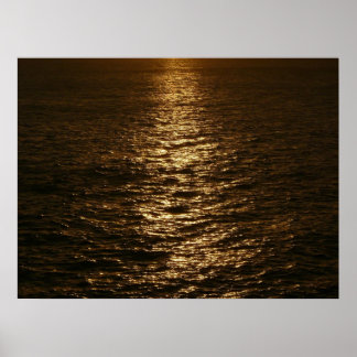 Sunset on the Water Abstract Ocean Photography Poster