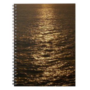 Sunset on the Water Abstract Ocean Photography Spiral Notebook