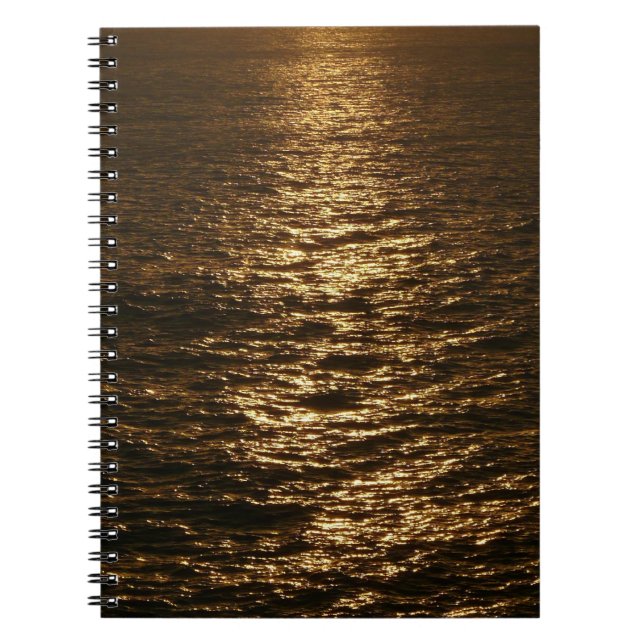 Sunset on the Water Abstract Ocean Photography Spiral Notebook (Front)