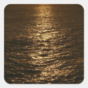 Sunset on the Water Abstract Ocean Photography Square Sticker