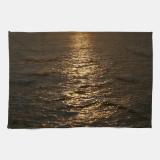 Sunset on the Water Abstract Ocean Photography Tea Towel