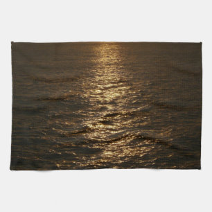 Sunset on the Water Abstract Photography Tea Towel