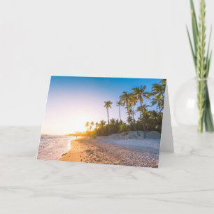 Sunset on Tropical Beach Dominican Republic Card