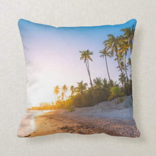 Sunset on Tropical Beach Dominican Republic Cushion
