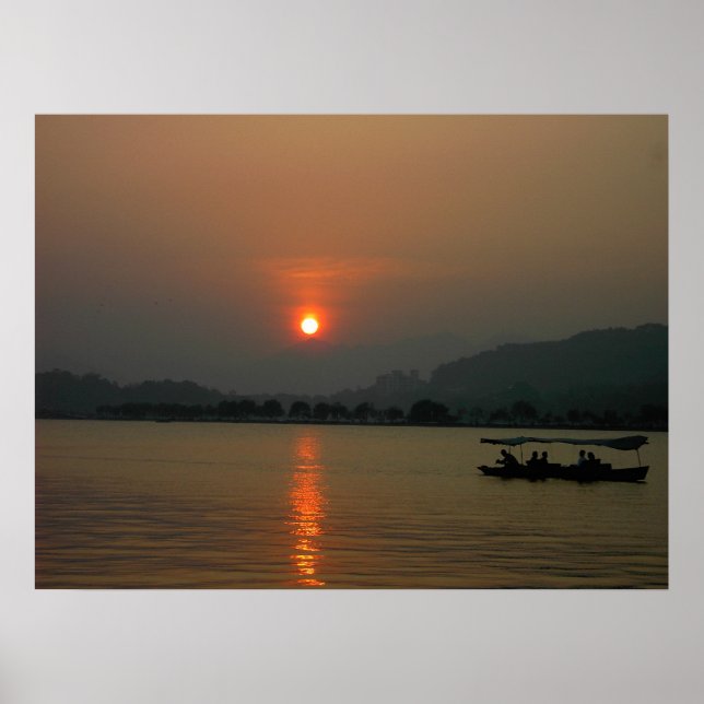 Sunset on West Lake Poster (Front)