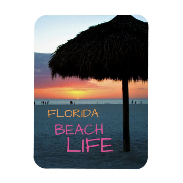 Sunset on White Sand Florida Beach Magnet (Vertical)