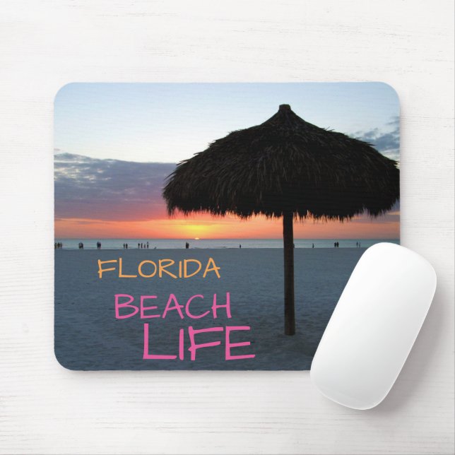 Sunset on White Sand Florida Beach Mouse Pad (With Mouse)