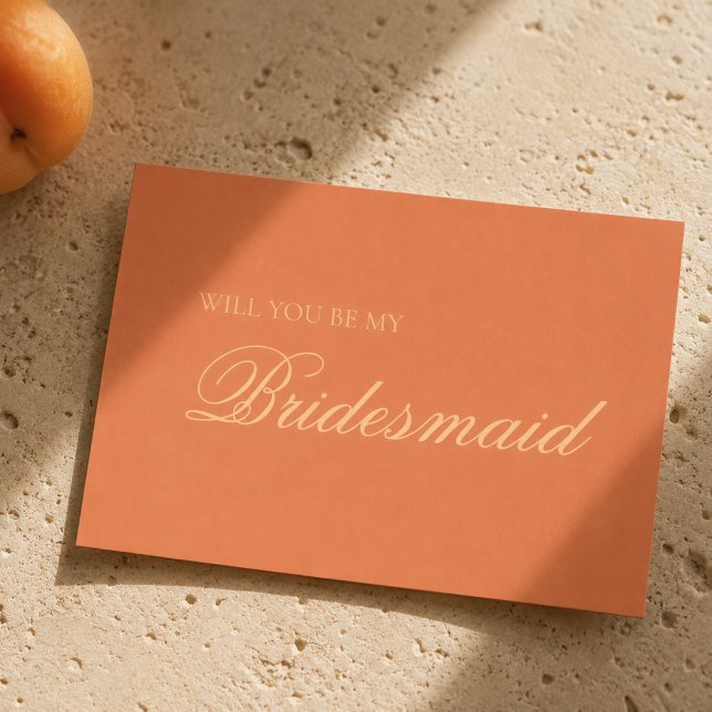 Sunset Orange and Peach Bridesmaid Proposal Card (Creator Uploaded)