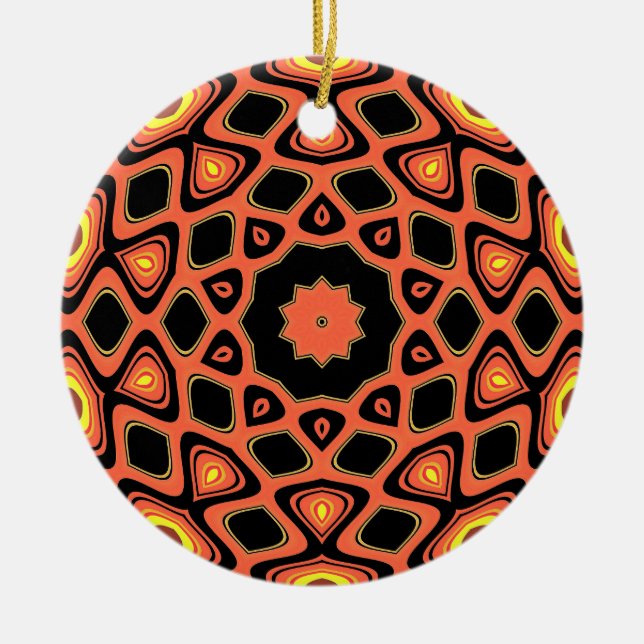 SUNSET ORANGE CERAMIC TREE DECORATION (Front)