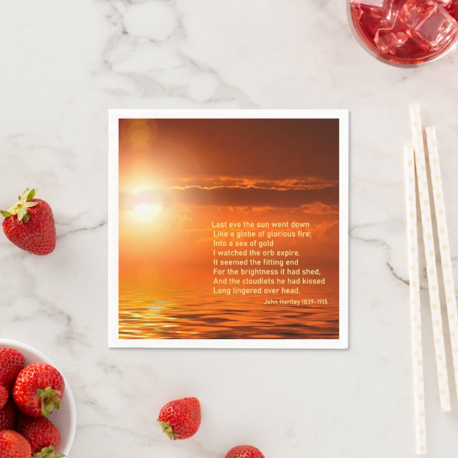 Sunset Orange Golden Sky Sea of Gold Inspiration Napkin (Insitu)