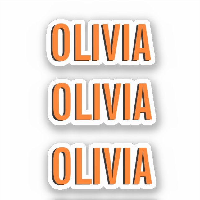 Sunset Orange Modern Name | Trendy Minimalist  (Front)