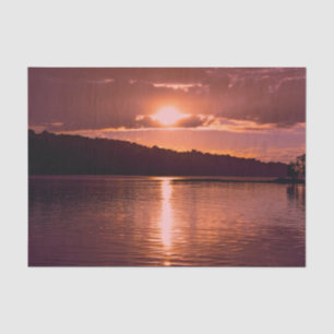 Sunset Orange Scenery Coastal Beach Decoupage Tissue Paper