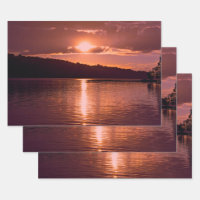 Sunset Orange Scenery Coastal Beach Decoupage