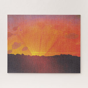 Sunset, Orange Sky (by Félix Vallotton) Jigsaw Puzzle