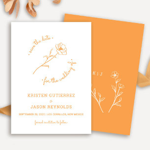 Sunset Orange Wildflower Save The Date Invitation