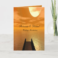 Sunset over A Dock Wedding