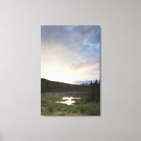 Sunset Over A Misty Pond