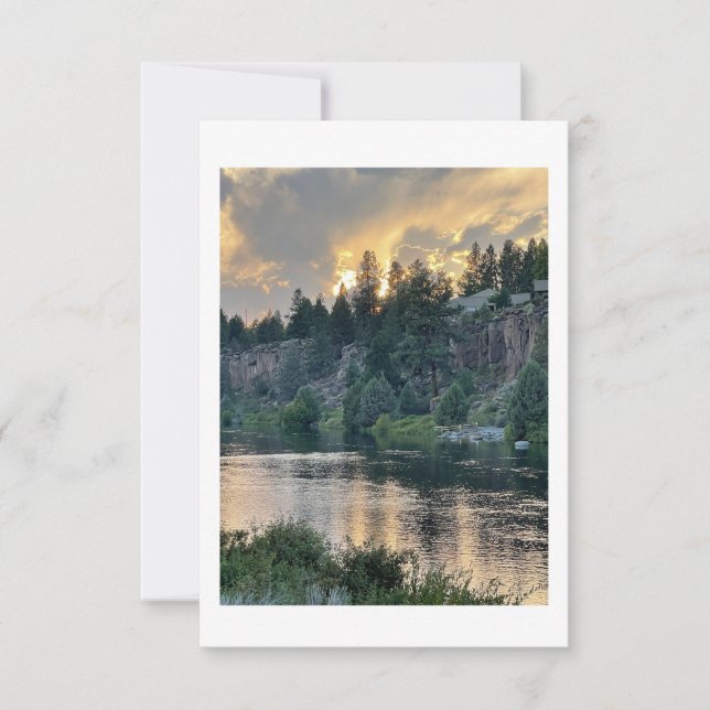 Sunset Over a River Thank You Card (Front)