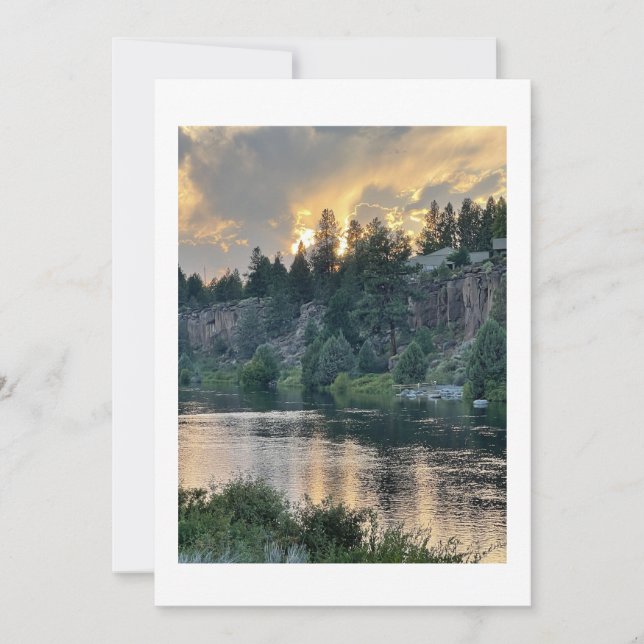 Sunset Over a River Thank You Card (Front)