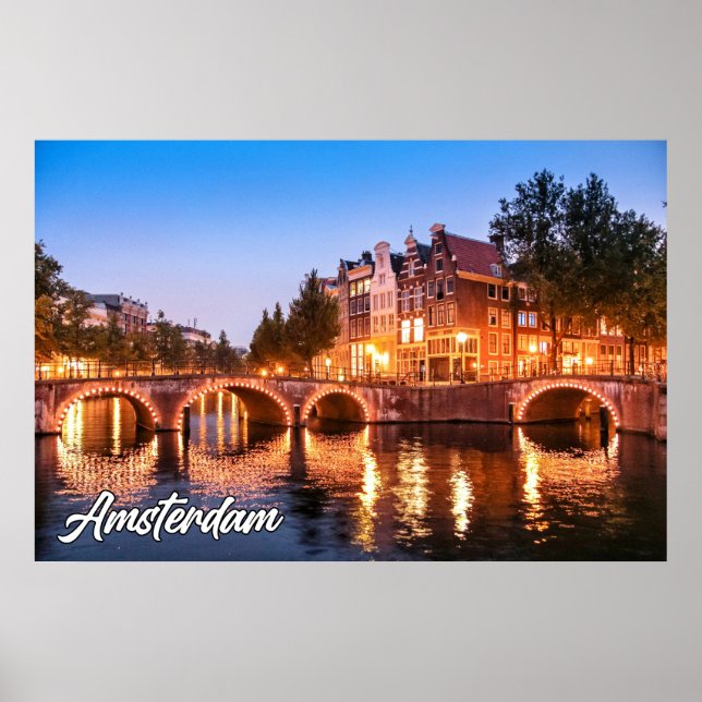 Sunset Over Amsterdam, Netherlands Poster (Front)