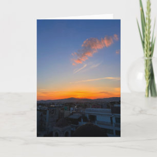 Sunset Over Athens Greece Card