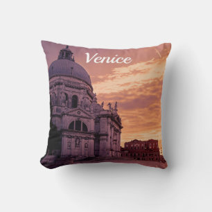 Sunset over Basilica in Venice Cushion