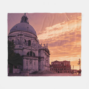 Sunset over Basilica in Venice Fleece Blanket