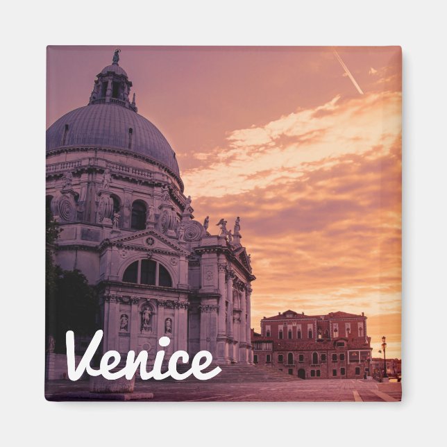 Sunset over Basilica in Venice Magnet (Front)
