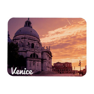 Sunset over Basilica in Venice Magnet